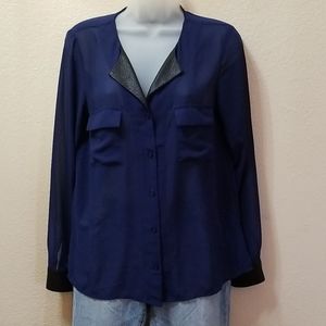 Express sheer blue button down